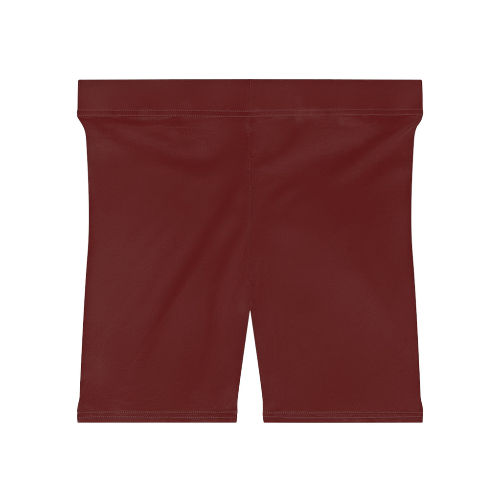 Autumn Maroon Fitness Biker Shorts