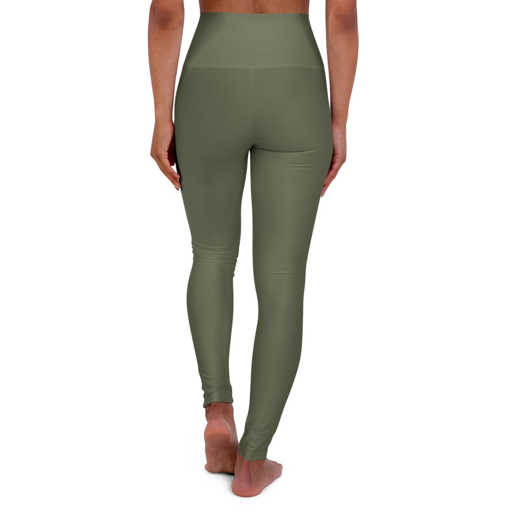 Women's Olive Drab High-Waisted Leggings | Versatile Athleisure & Lounge Pants