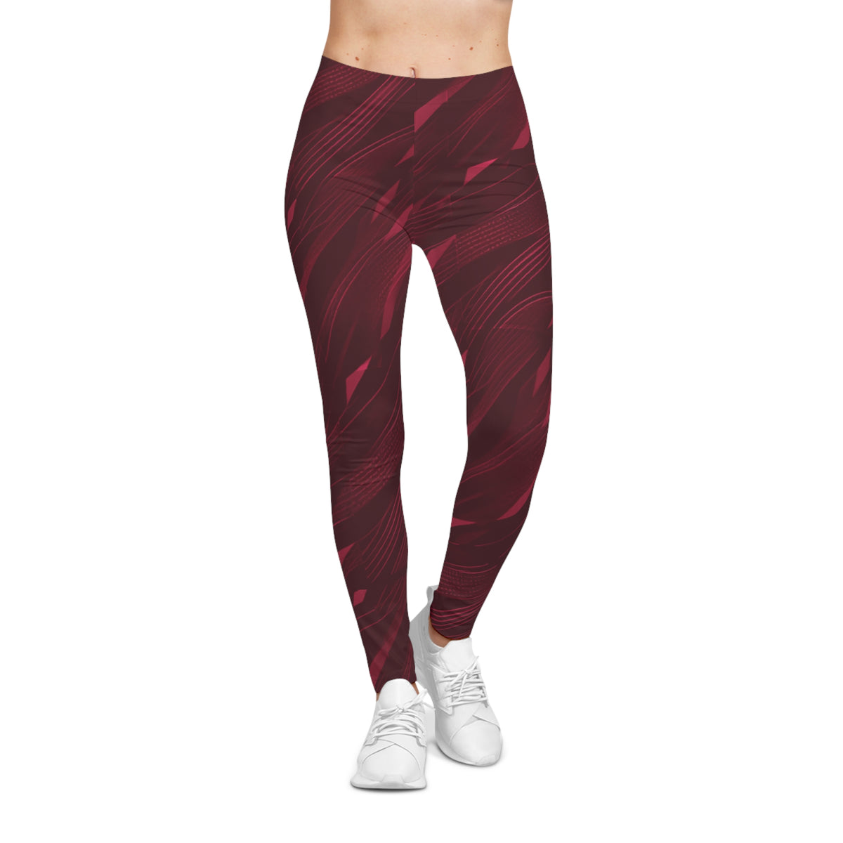 Iron Fitness Burgundy Abstract Leggings