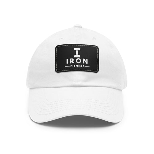 Iron Fitness Leather Patch Dad Hat | Unisex Vintage-Style Baseball Cap