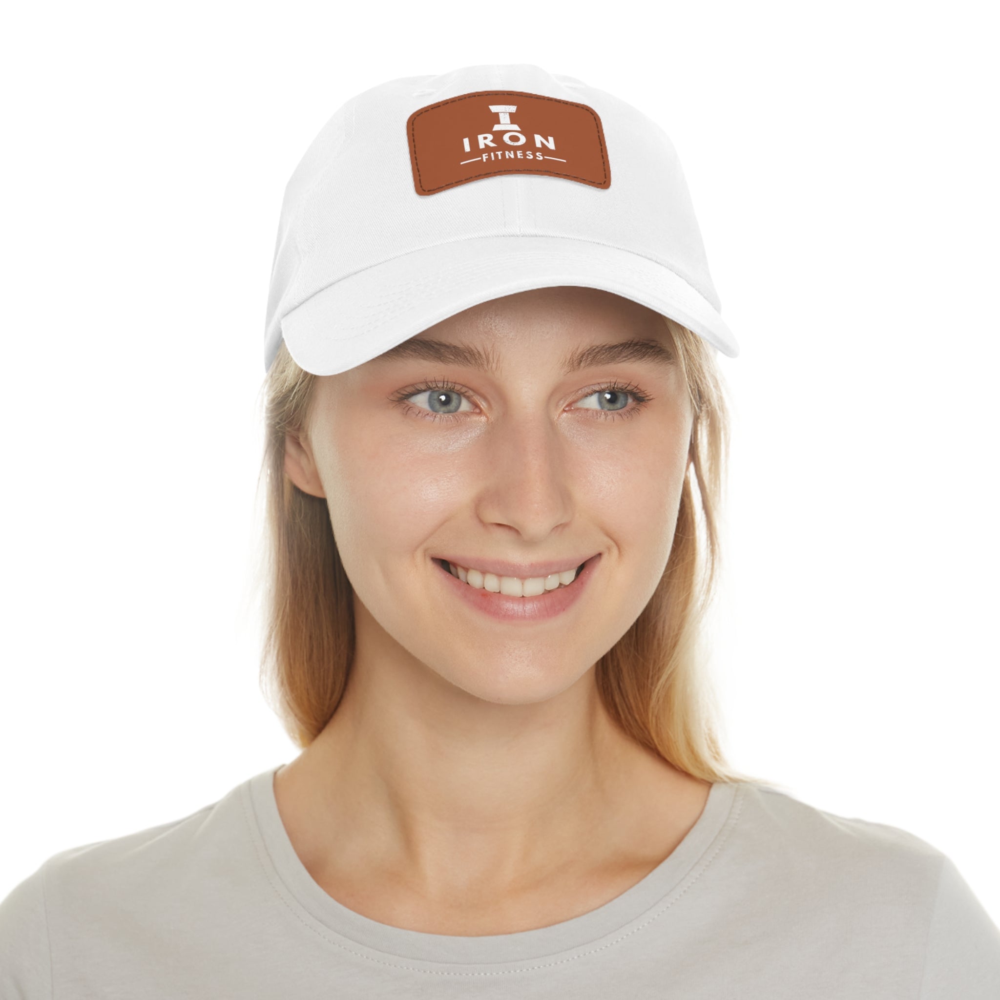 Iron Fitness Leather Patch Dad Hat | Unisex Vintage-Style Baseball Cap