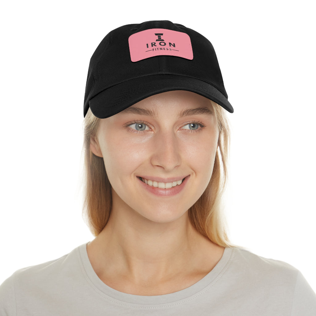 Iron Fitness Leather Patch Dad Hat | Unisex Vintage-Style Baseball Cap