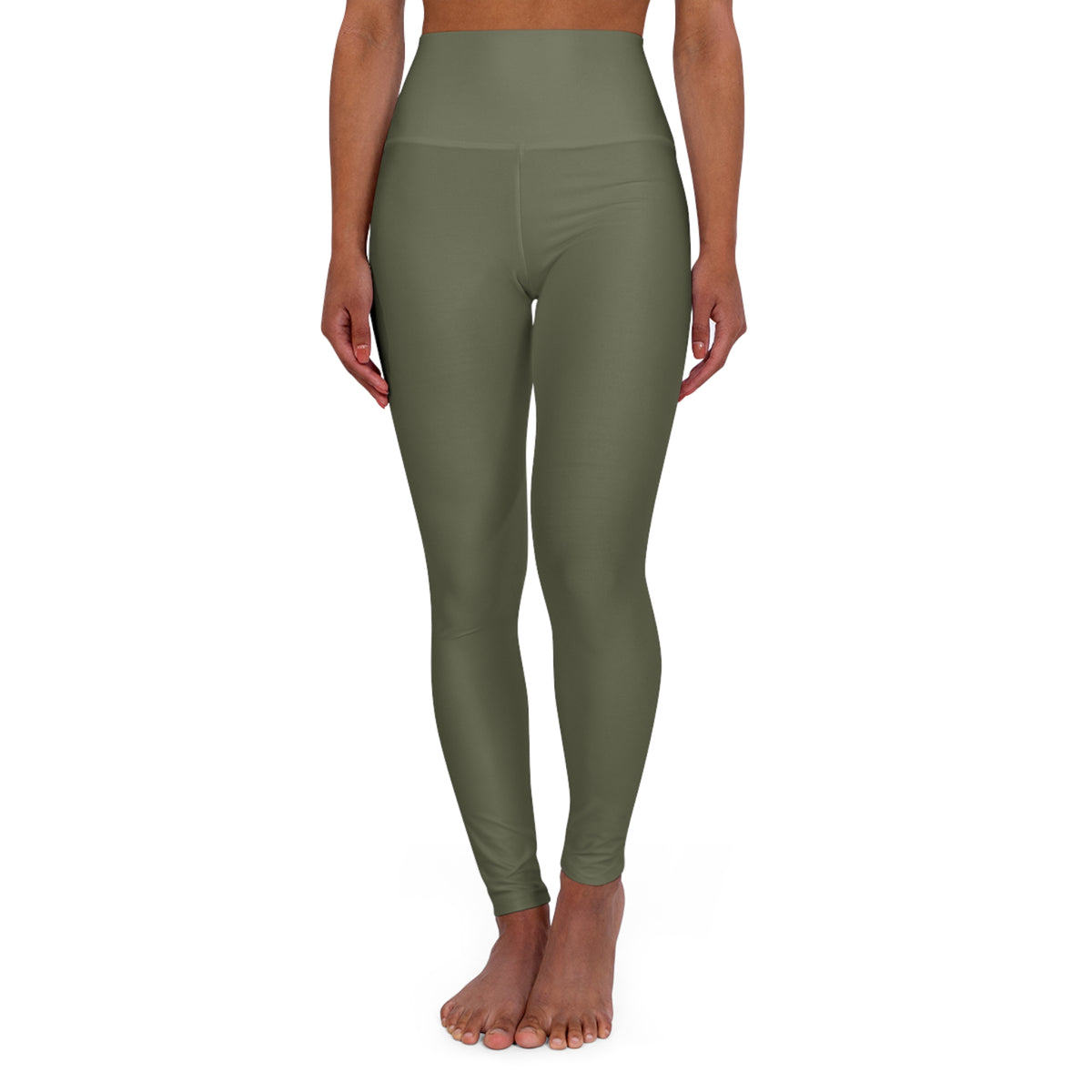 Women's Olive Drab High-Waisted Leggings | Versatile Athleisure & Lounge Pants