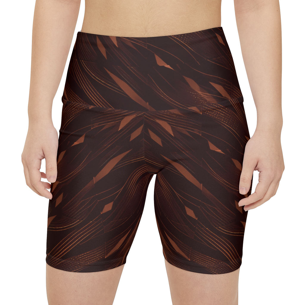 Iron Fitness Brown Abstract Workout Shorts