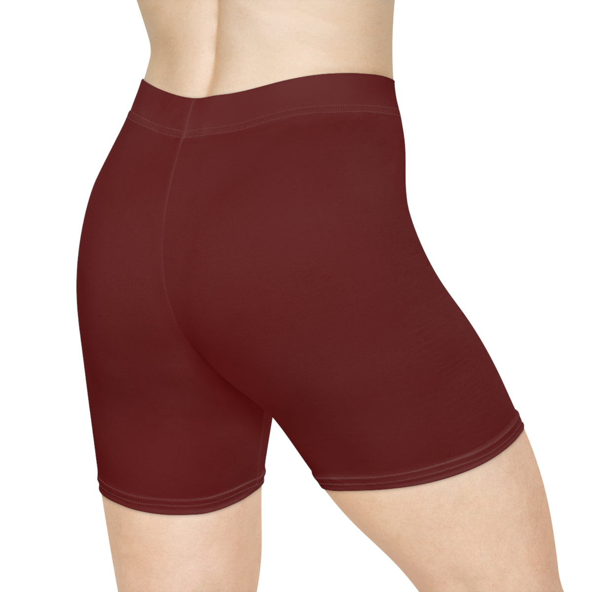 Autumn Maroon Fitness Biker Shorts
