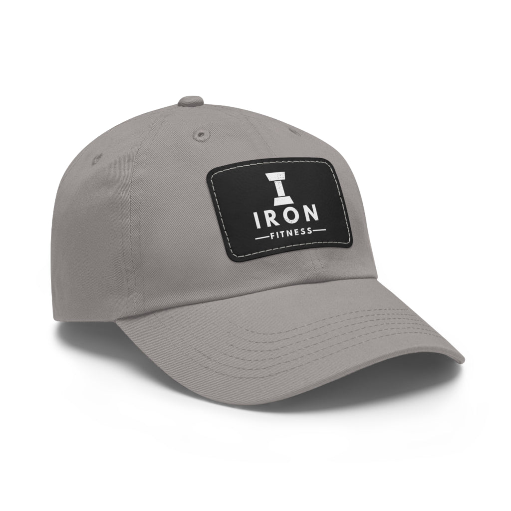 Iron Fitness Leather Patch Dad Hat | Unisex Vintage-Style Baseball Cap