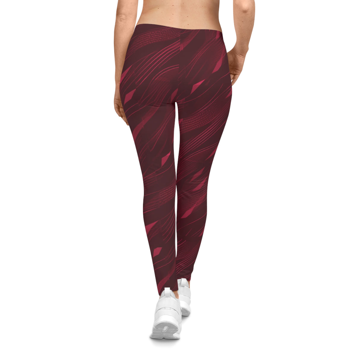 Iron Fitness Burgundy Abstract Leggings