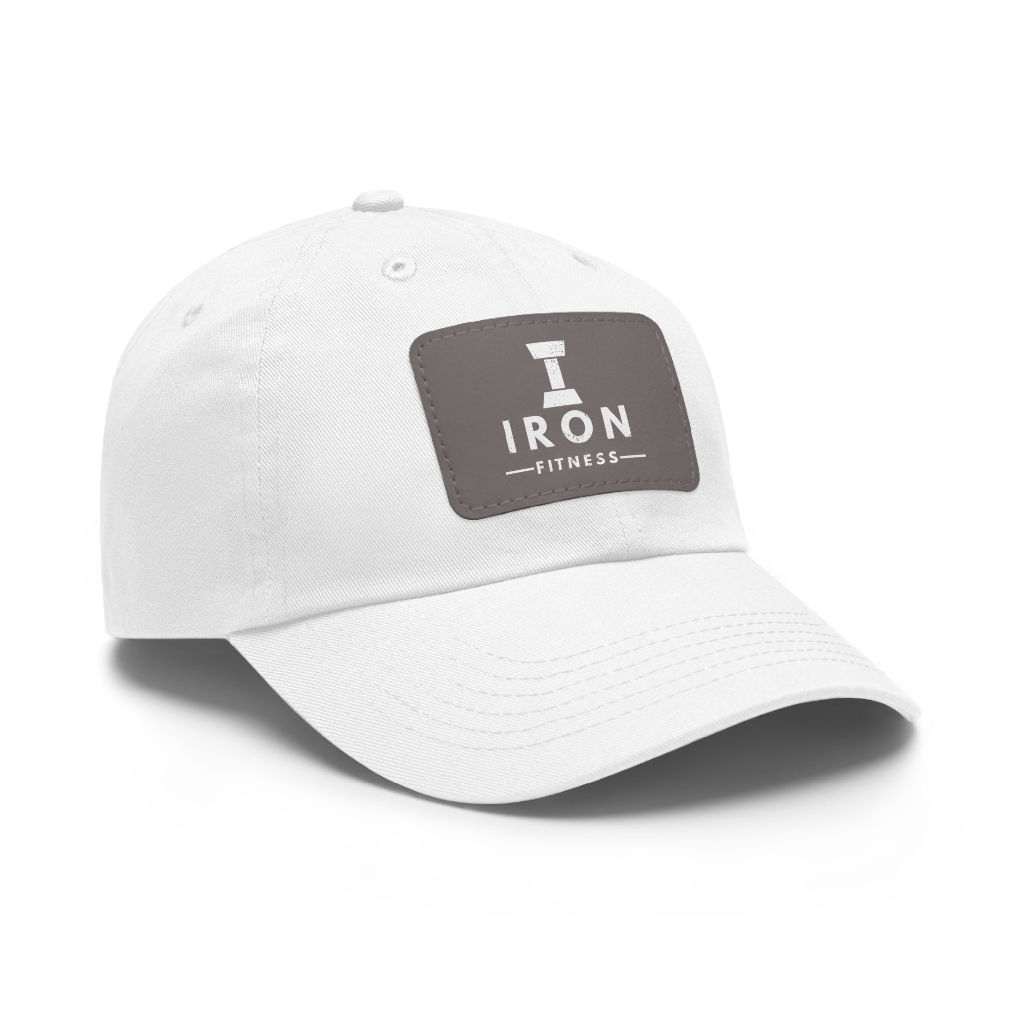 Iron Fitness Leather Patch Dad Hat | Unisex Vintage-Style Baseball Cap