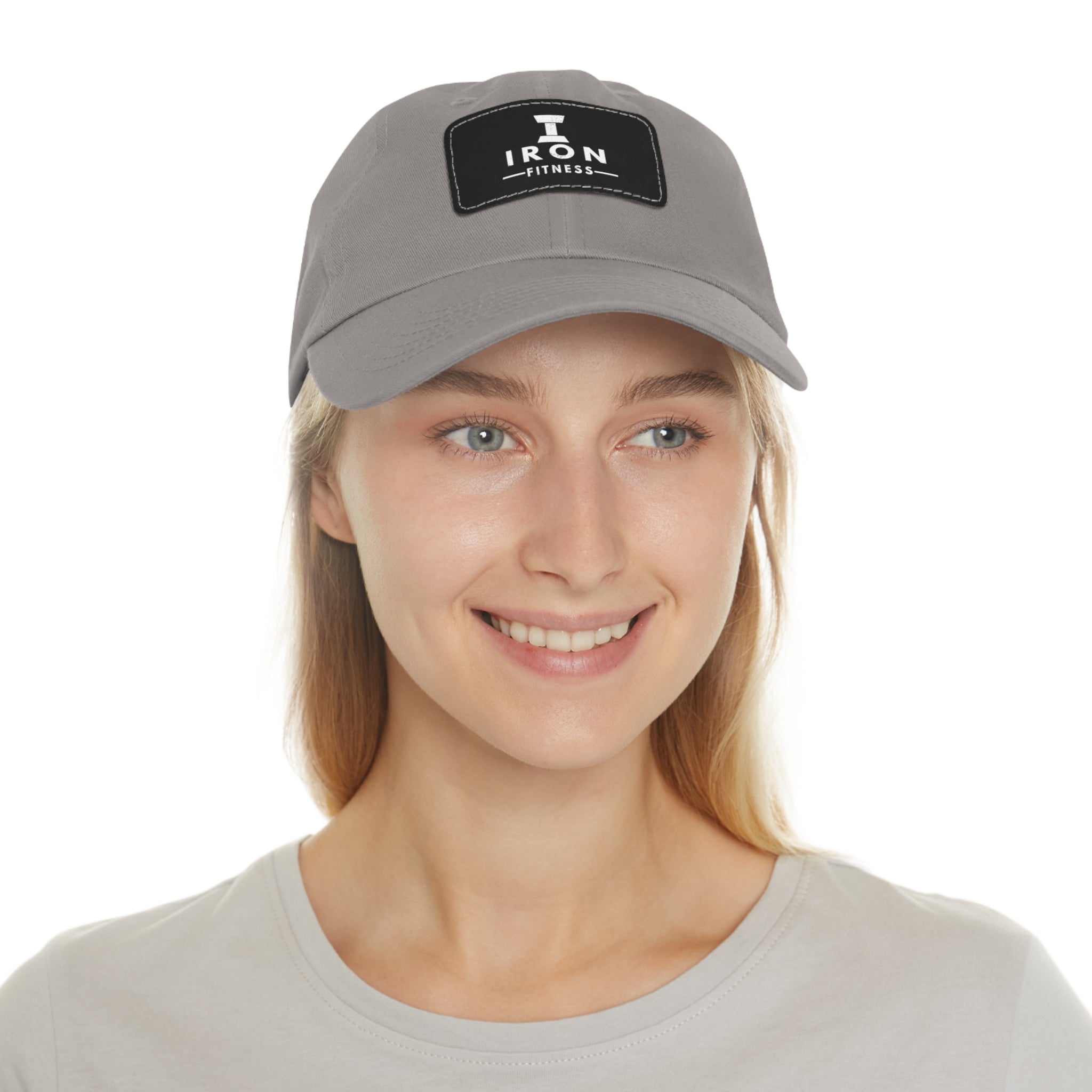 Iron Fitness Leather Patch Dad Hat | Unisex Vintage-Style Baseball Cap