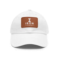 Iron Fitness Leather Patch Dad Hat | Unisex Vintage-Style Baseball Cap