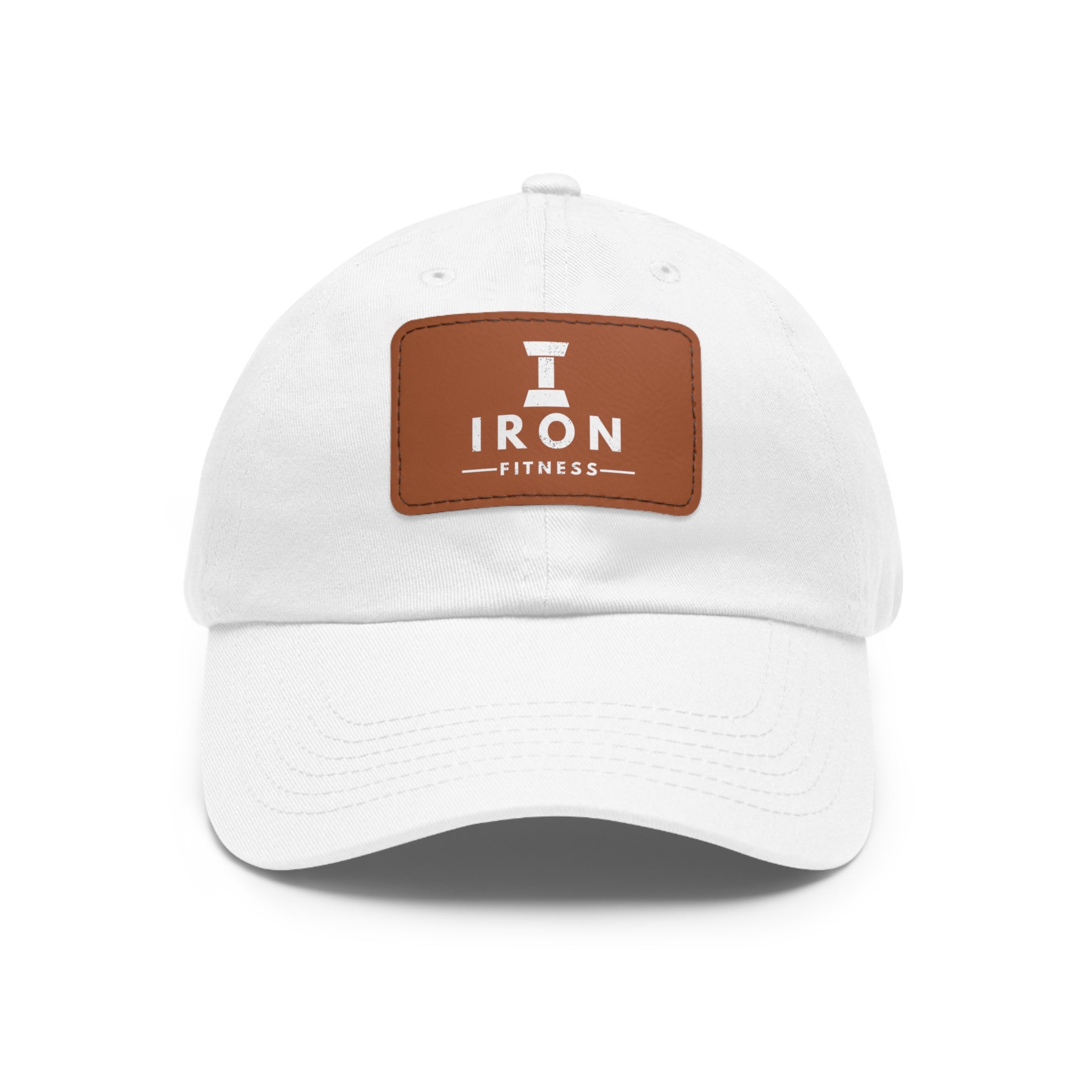 Iron Fitness Leather Patch Dad Hat | Unisex Vintage-Style Baseball Cap
