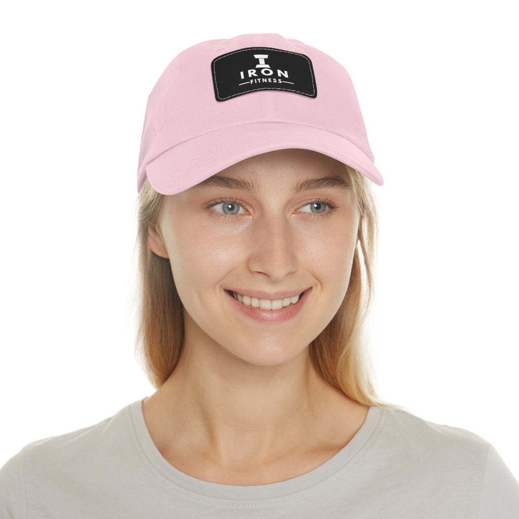 Iron Fitness Leather Patch Dad Hat | Unisex Vintage-Style Baseball Cap