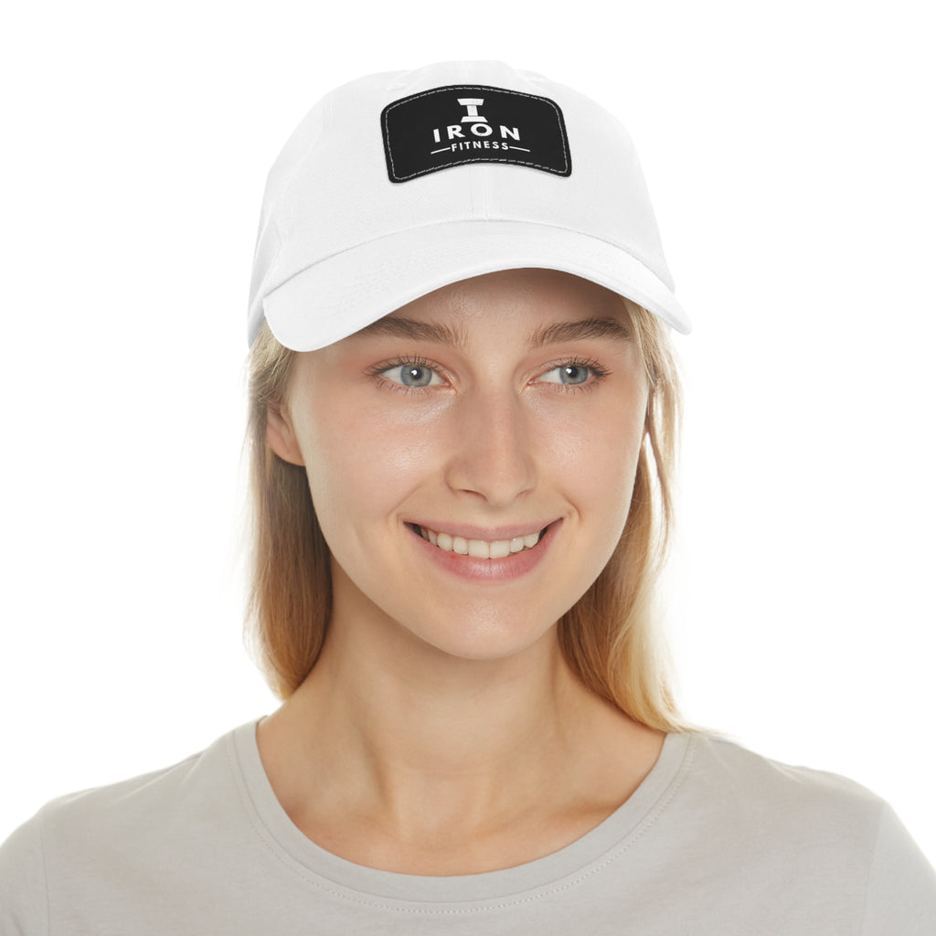 Iron Fitness Leather Patch Dad Hat | Unisex Vintage-Style Baseball Cap