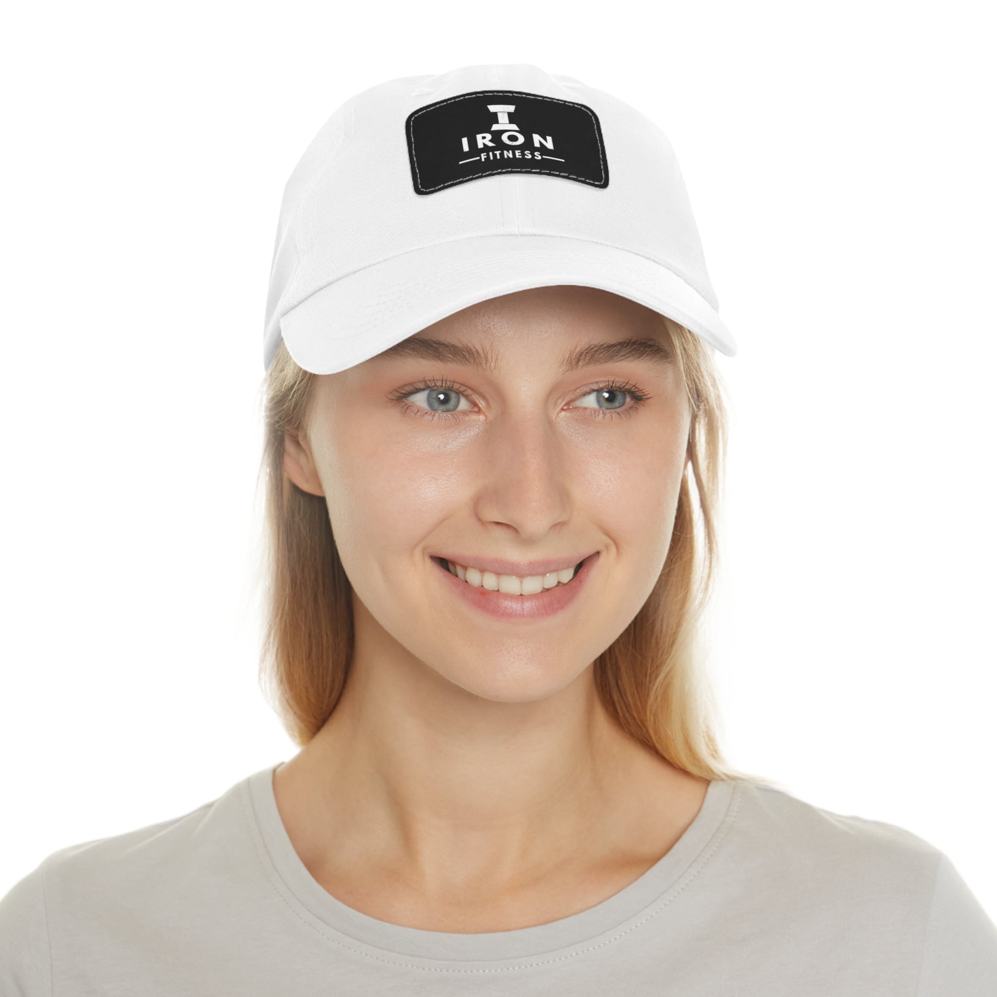 Iron Fitness Leather Patch Dad Hat | Unisex Vintage-Style Baseball Cap