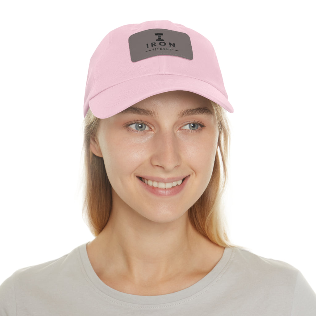 Iron Fitness Leather Patch Dad Hat | Unisex Vintage-Style Baseball Cap