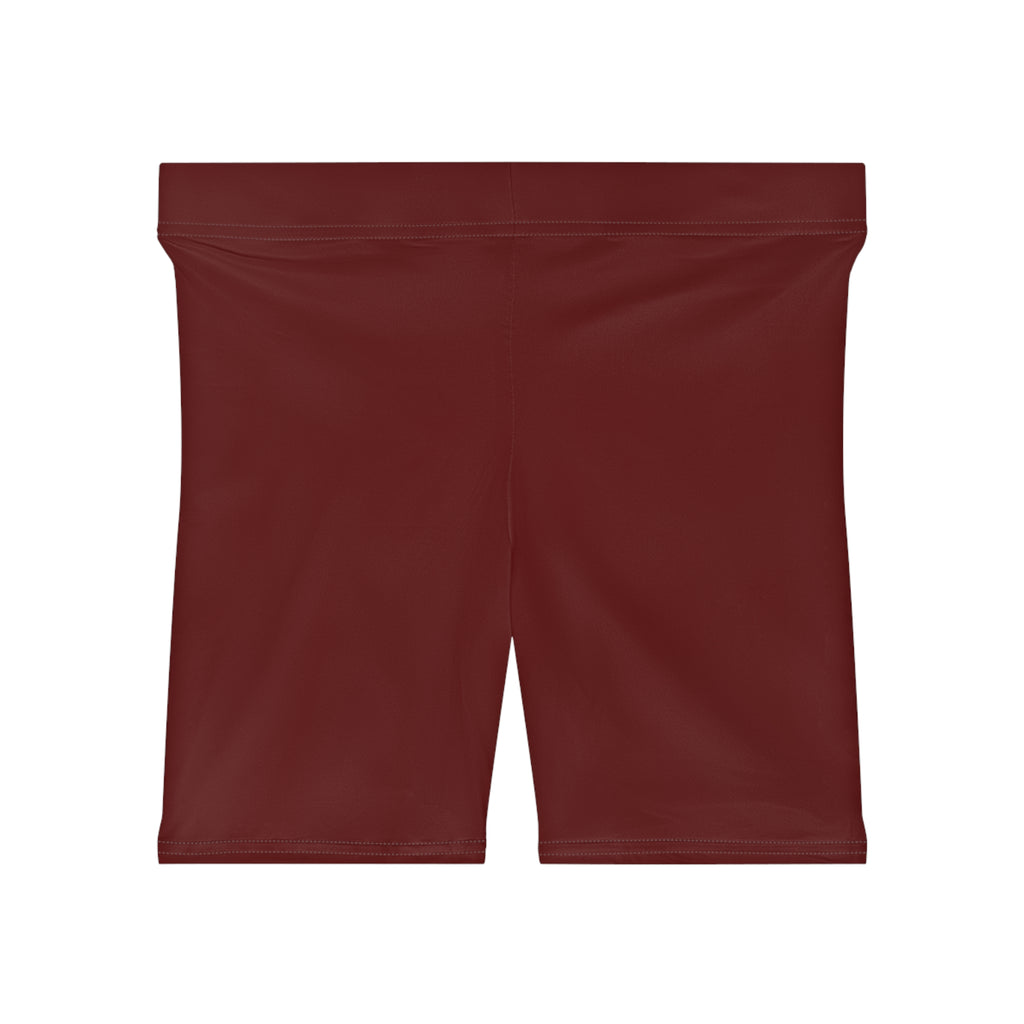 Autumn Maroon Fitness Biker Shorts