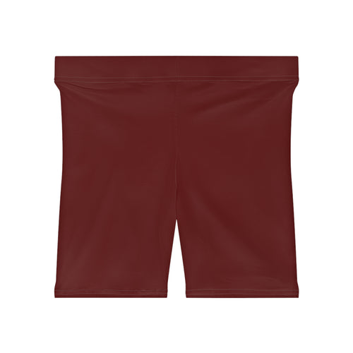 Autumn Maroon Fitness Biker Shorts