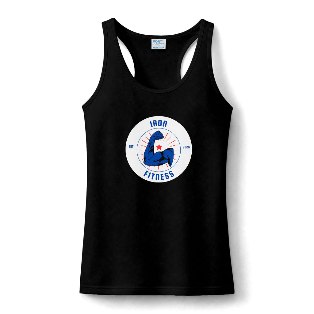 Iron Fitness Women's Athletic Workout Tank Top – Custom Barbell Flag Back Print