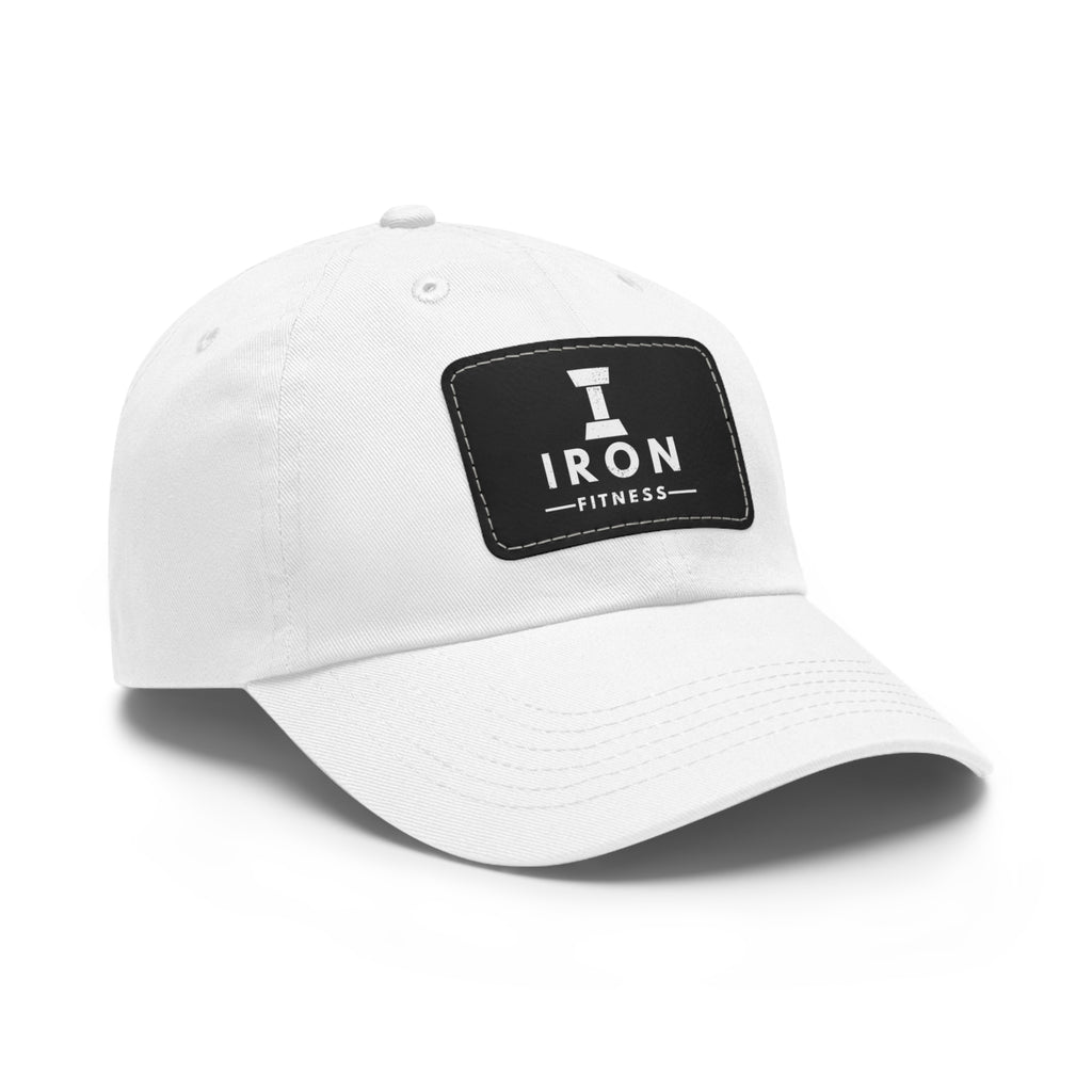Iron Fitness Leather Patch Dad Hat | Unisex Vintage-Style Baseball Cap