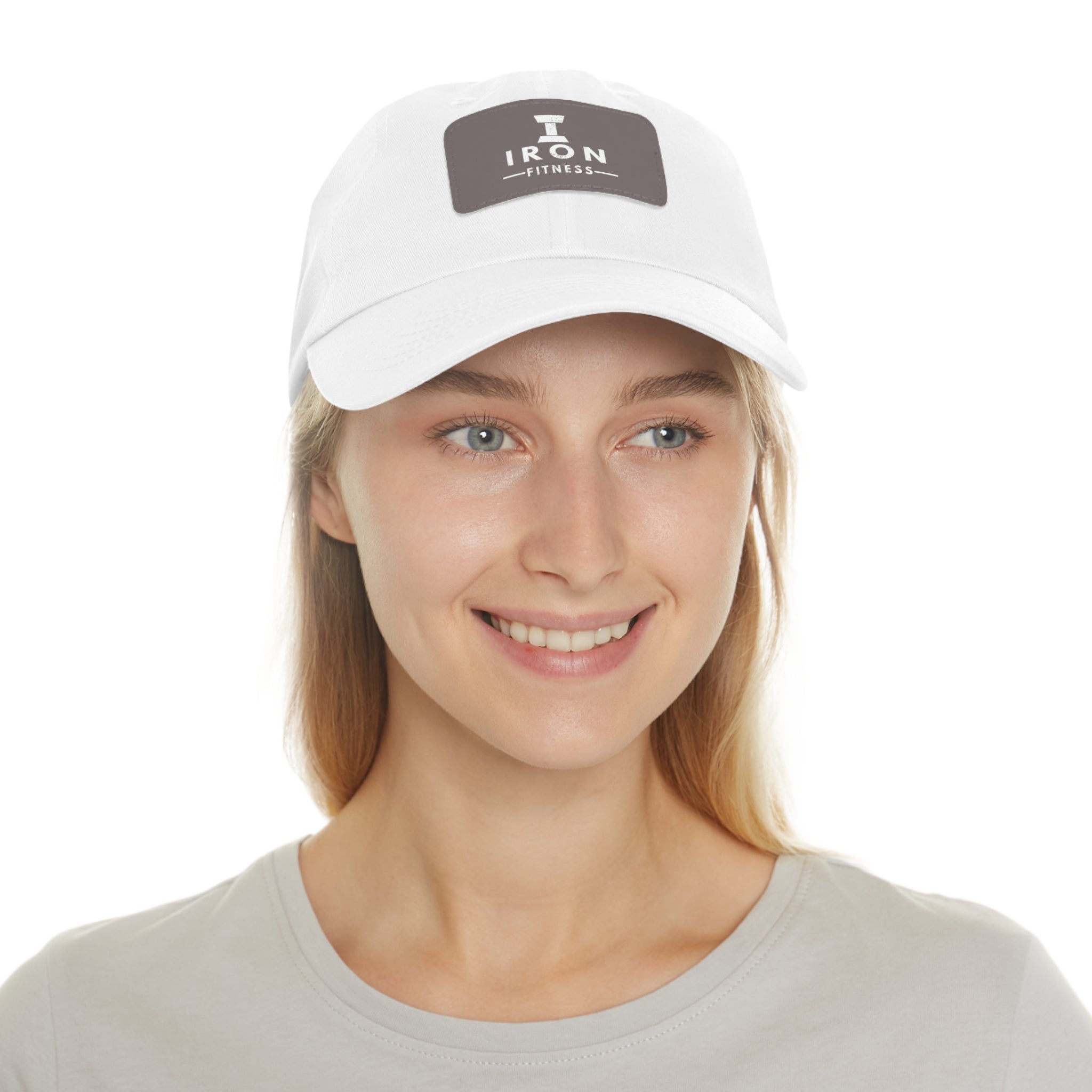 Iron Fitness Leather Patch Dad Hat | Unisex Vintage-Style Baseball Cap