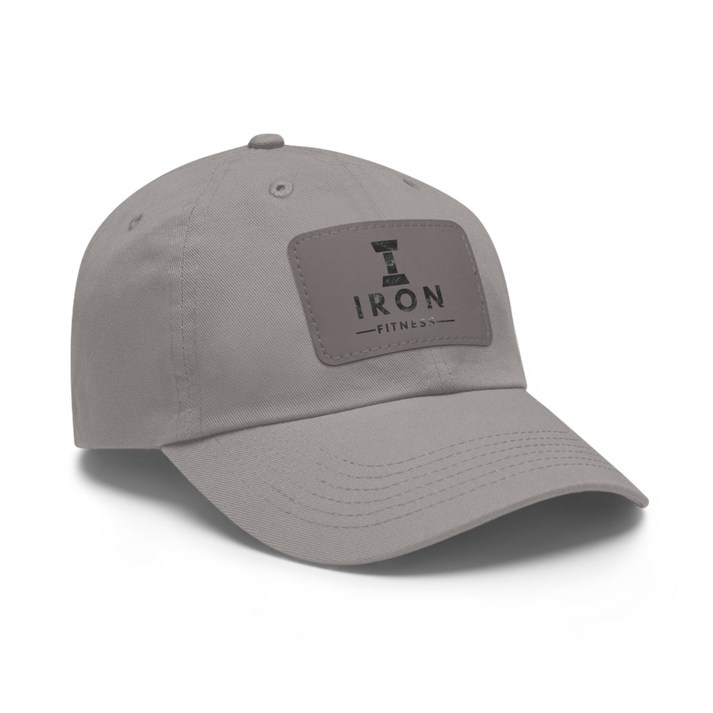 Iron Fitness Leather Patch Dad Hat | Unisex Vintage-Style Baseball Cap